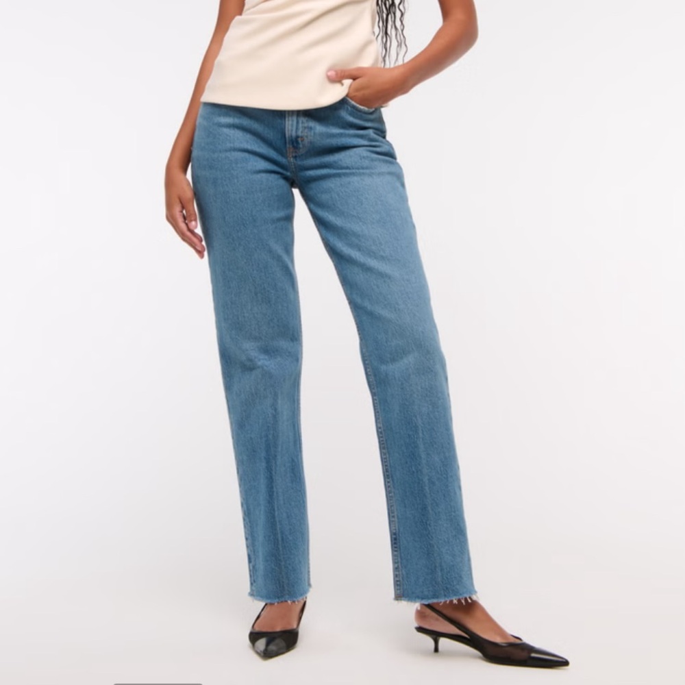 Abercrombie & Fitch The Vintage Straight High Rise Jeans (Curve Love) 28/6 Long
